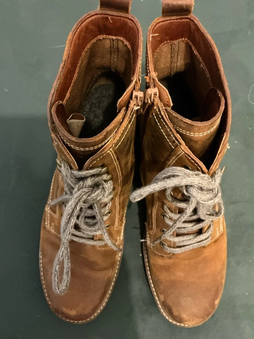 Ecco Men's Tan Brown Leather Lace-Up Ankle Boots
